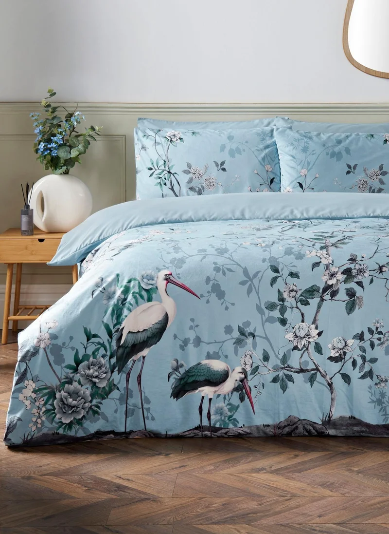 ماتلان Blue Floral Bird Floral Duvet Set